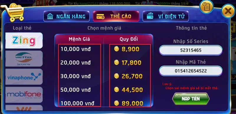 Giải đáp thắc mắc khi nạp tiền Rikvip