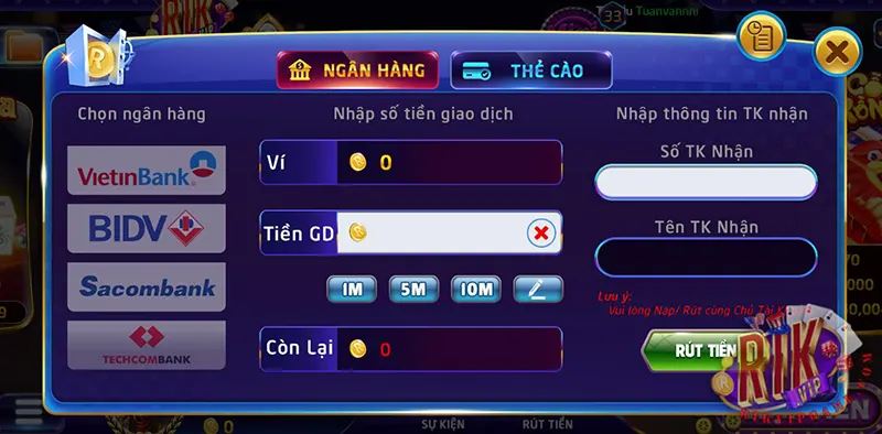 Không thực hiện giao dịch khống tại Play Rikvip bet